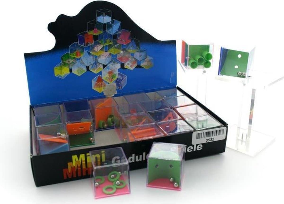 Bongers speelgoed geduldspelletjes 4x4x4 cm 12 assorti