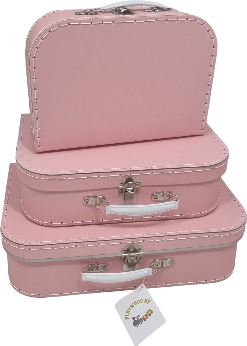 Playwood kofferset roze, 3st.