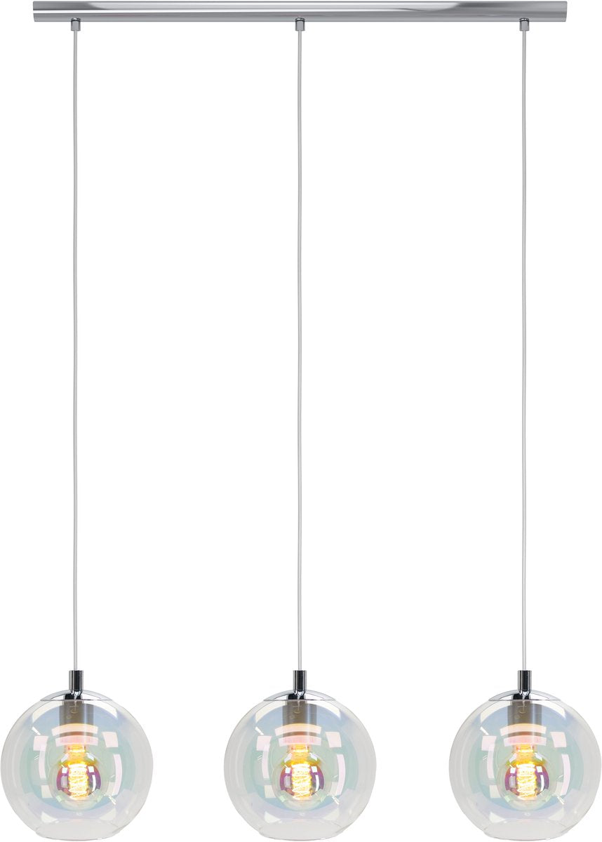 Eglo ariscani 2 hanglamp - e27 - 76.5 cm - chroom gekleurd glas