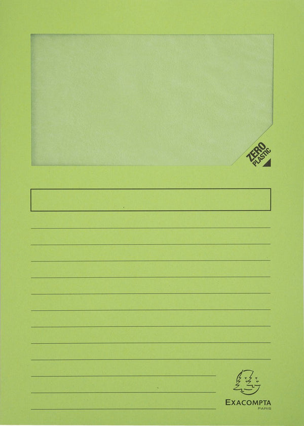 Exacompta 16x forever pak van 25 venstermappen 120g m2 - 22x31cm voor a4 - grasgroen - 50253e