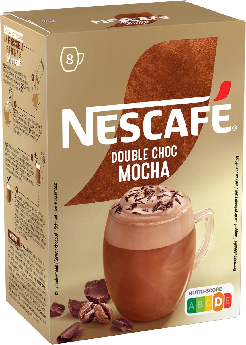 Nescafé double choc mocka oploskoffie - 6 doosje x 8 zakjes