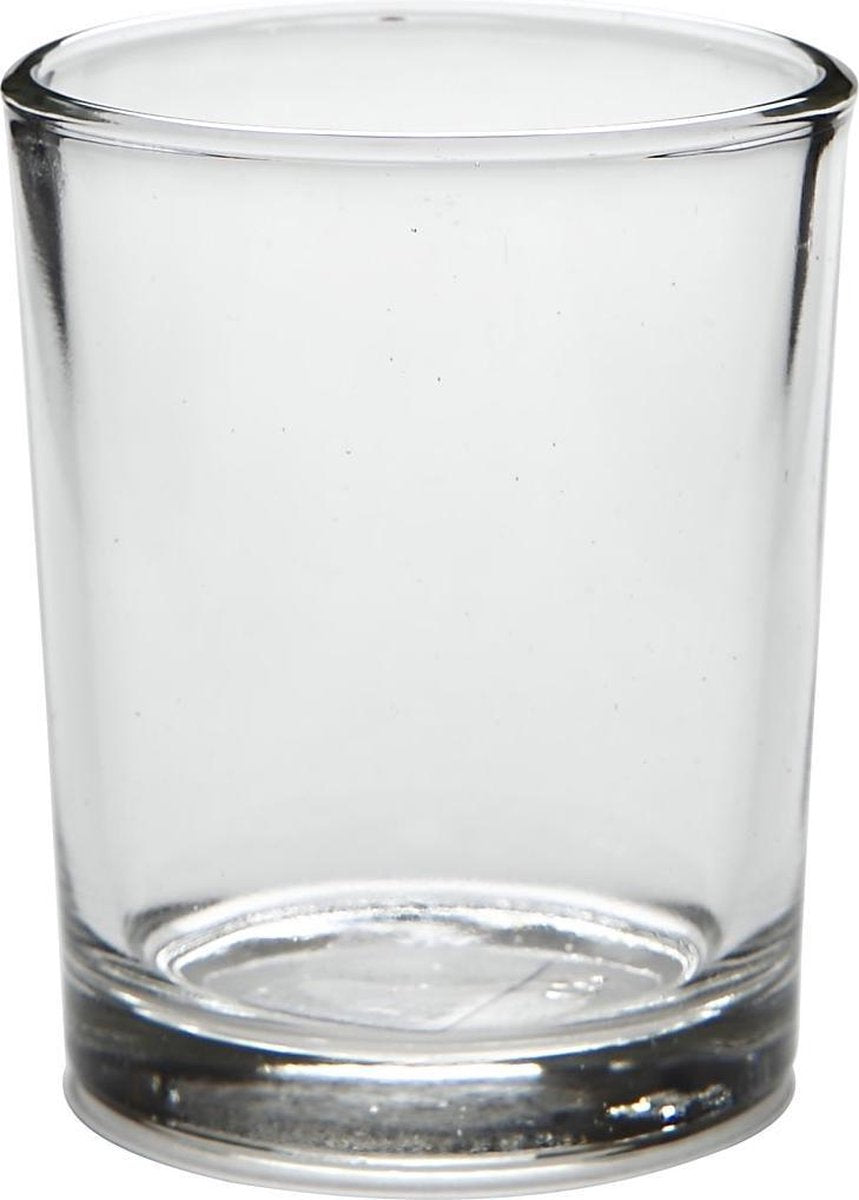 Creotime glazen waxinelicht 4,5x6,5 cm 12 stuks
