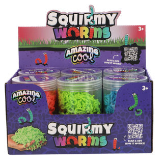 Amazing cool squirmy worms in pot 3 assorti | 12 stuks