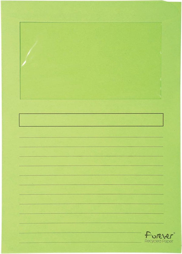 Exacompta forever® pak van 100 venstermappen 120g m2 - 22x31cm voor a4 - grasgroen - 50107e