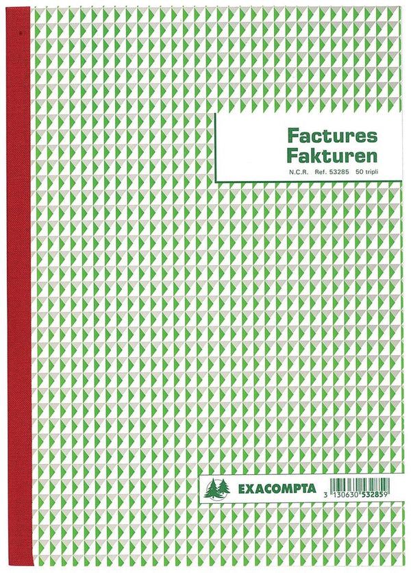 Exacompta factuurboek formaat 21 x 297 cm tweetalig tripli (50 x 3 vel)