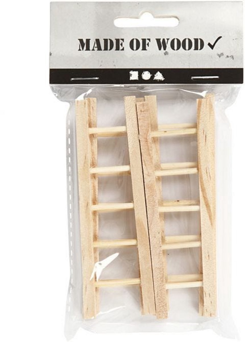Creativ company cc grenen ladders 10x3,5 cm 6 stuks
