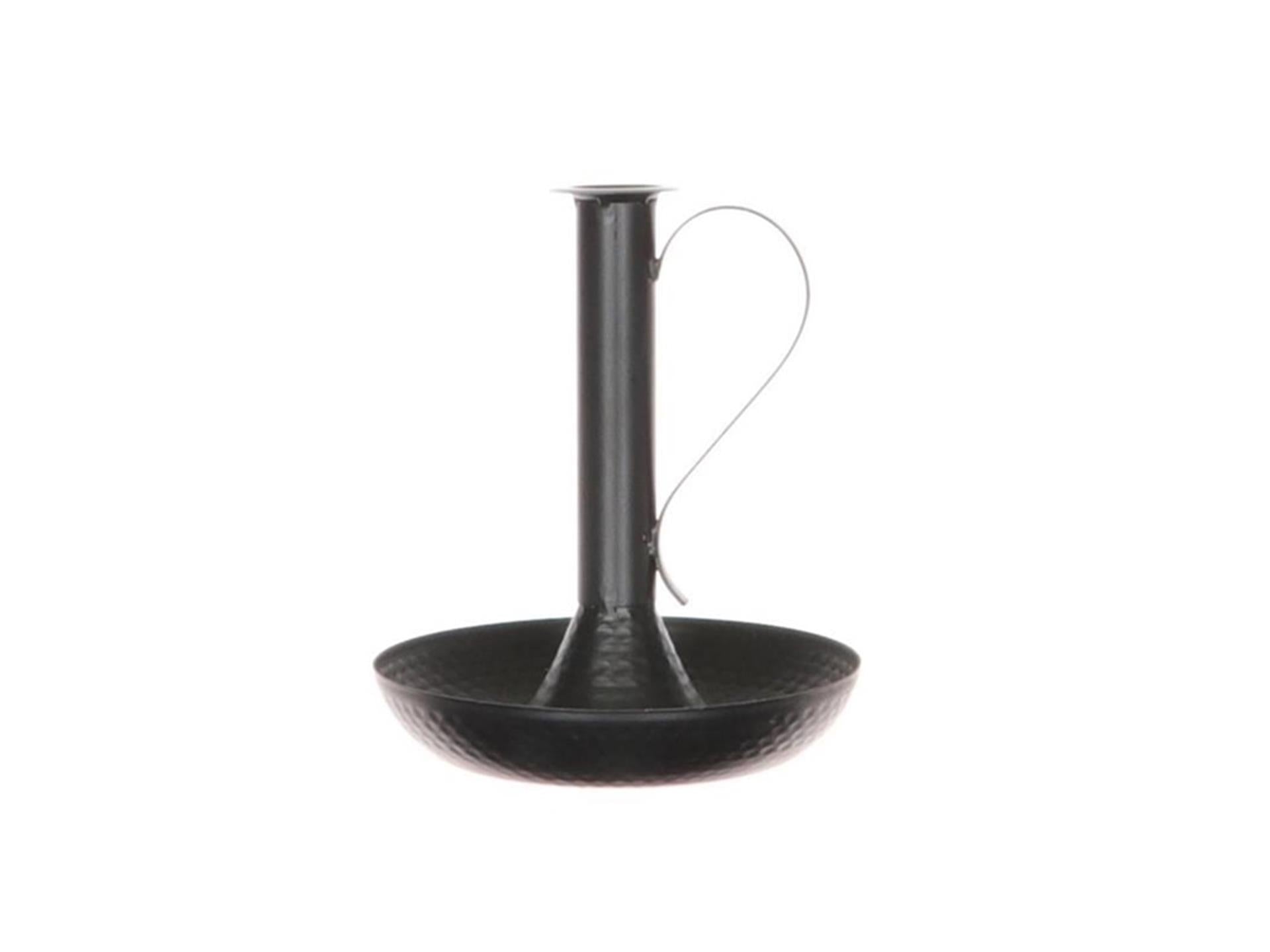 Hbx natural living kandelaar metaal d20.0h23.0 zwart