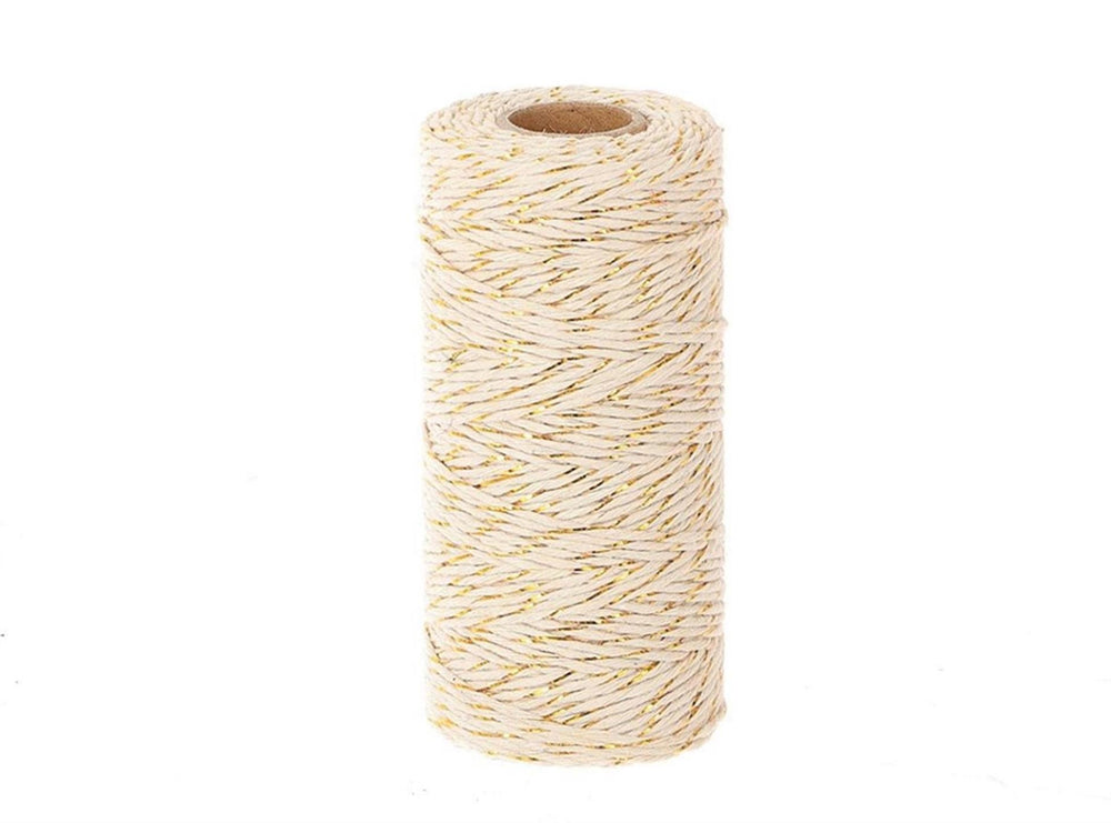 Hbx natural living katoenen touw op klos 100m wit goud