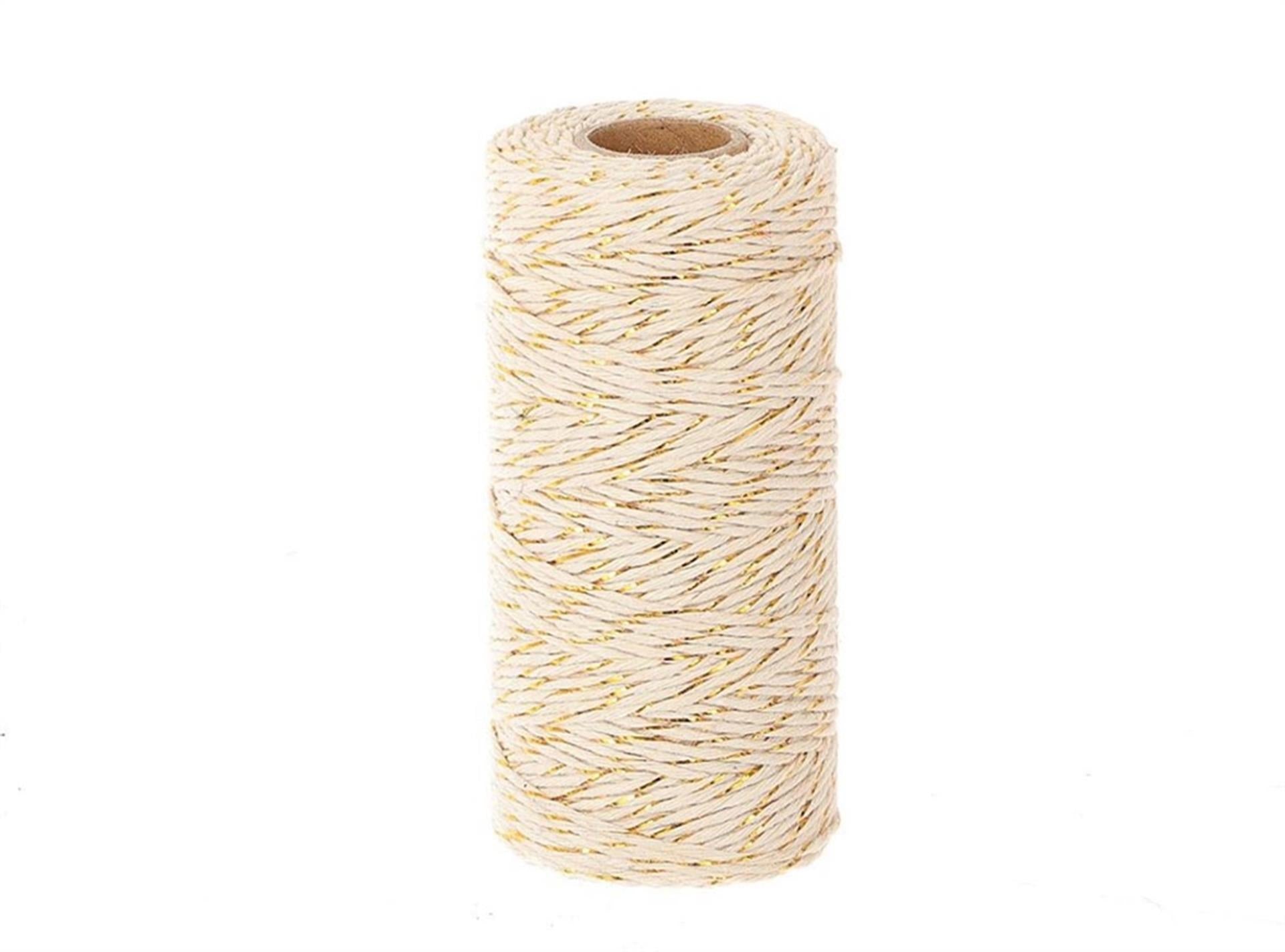 Hbx natural living katoenen touw op klos 100m wit goud