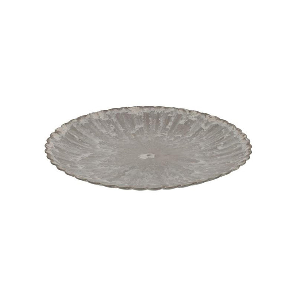 Hbx natural living onderbord melamine ribbel dia33cm bruin