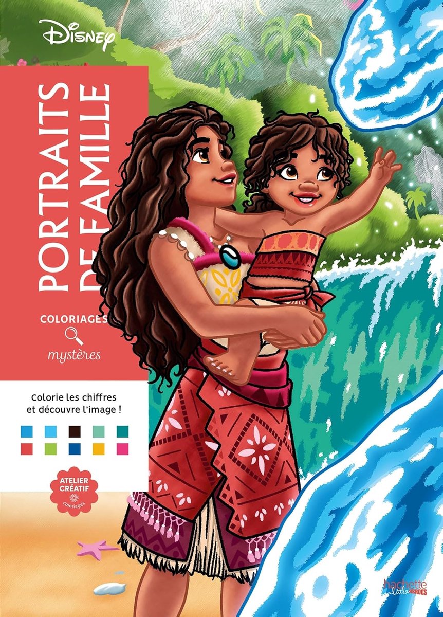 Hachette heroes atelier créatif disney coloriages mystères coloriages mysteres disney - portraits de famille - hachette - kleuren op nummer kleurboek voor volwassenen