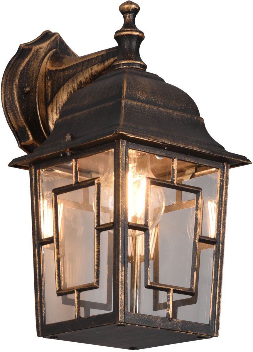 Trio volturno - wandlamp - antieke roest - excl. 1x e27 4w - buitenverlichting - ip23