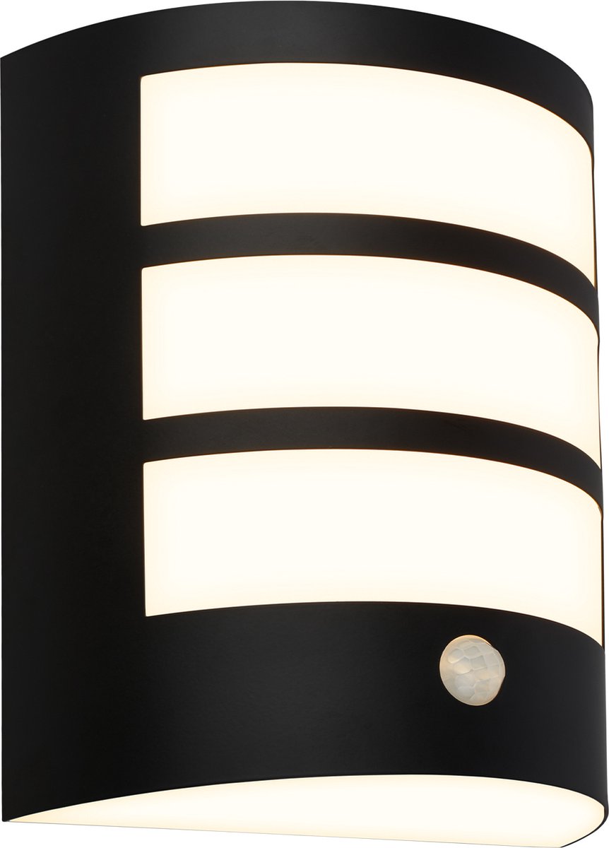 Briloner - wandlamp oplaadbaar - led buitenverlichting - met akku - met bewegingsmelder - met schemersensor - 18 x 15 x 7 cm - zwart