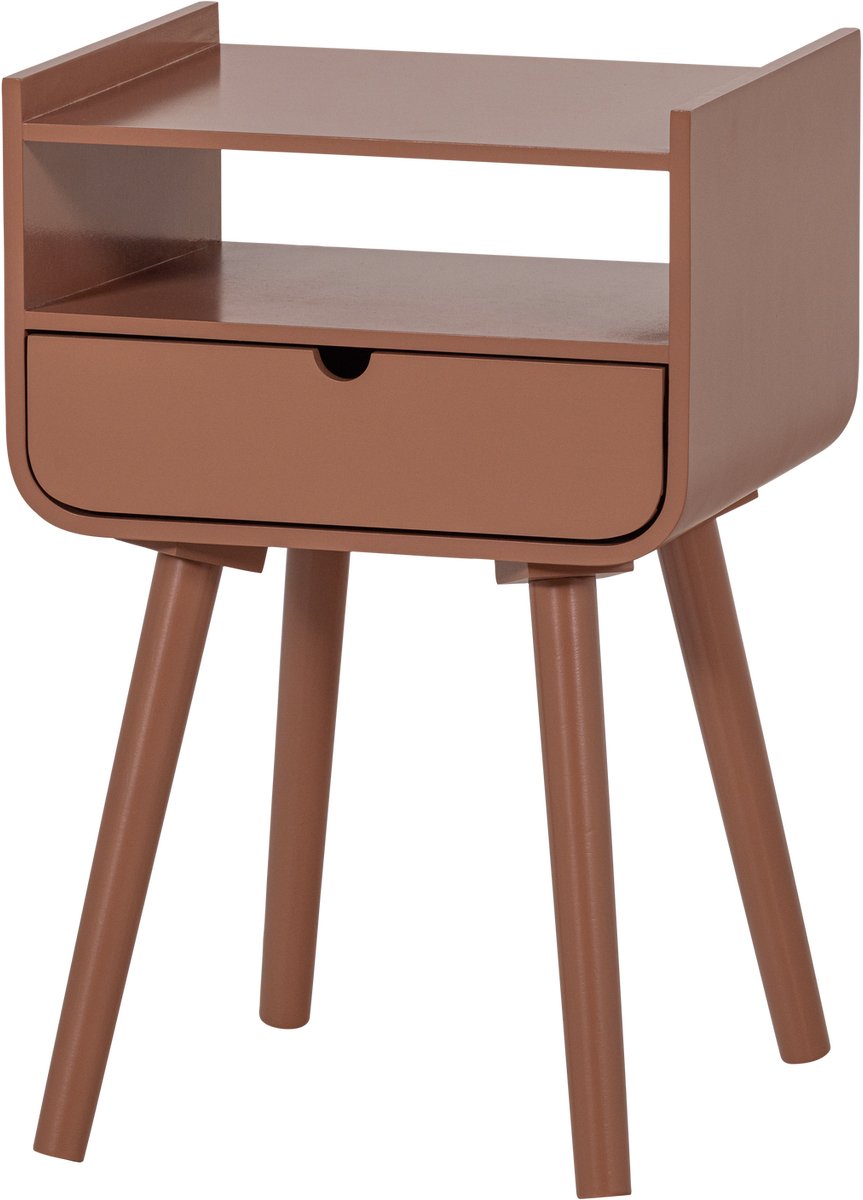 Woood nils nachtkastje bijzettafel - hout - oudroze - 54x36x30