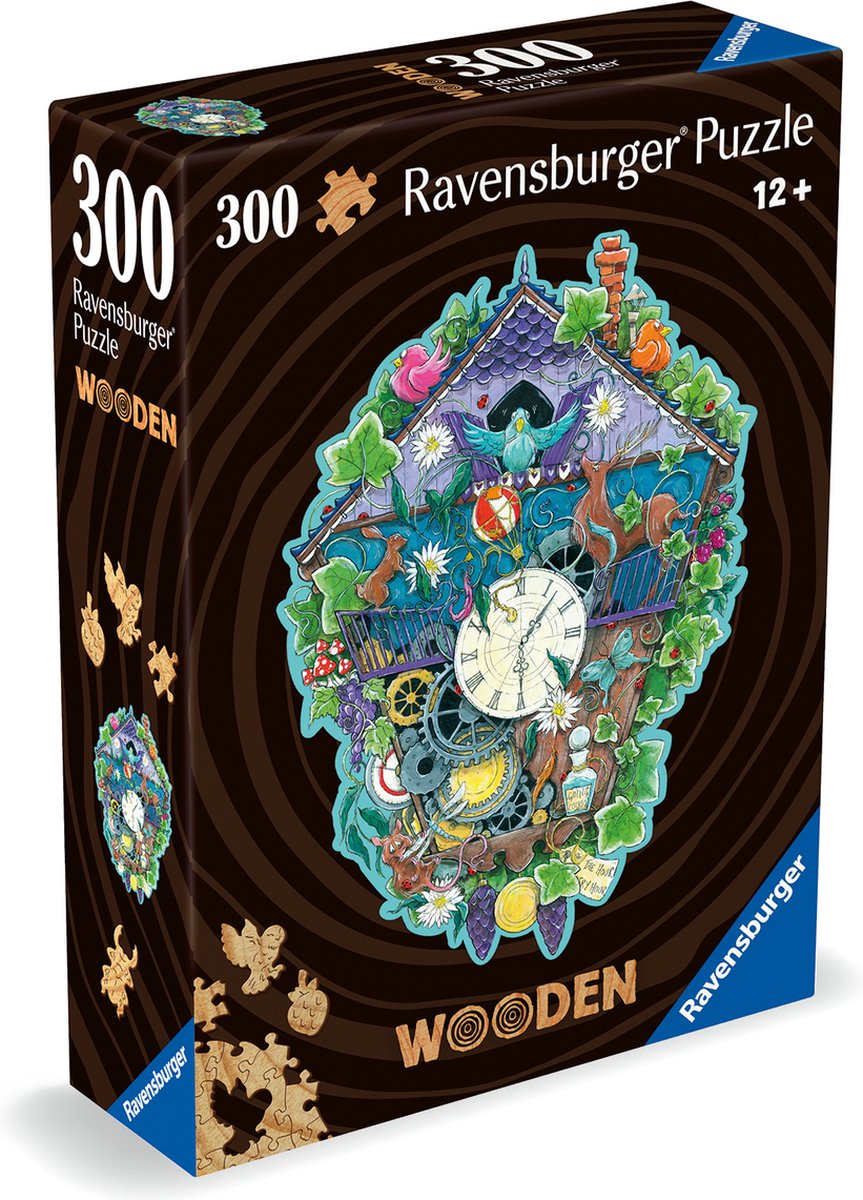 Ravensburger houten legpuzzel koekoeksklok, 300st.