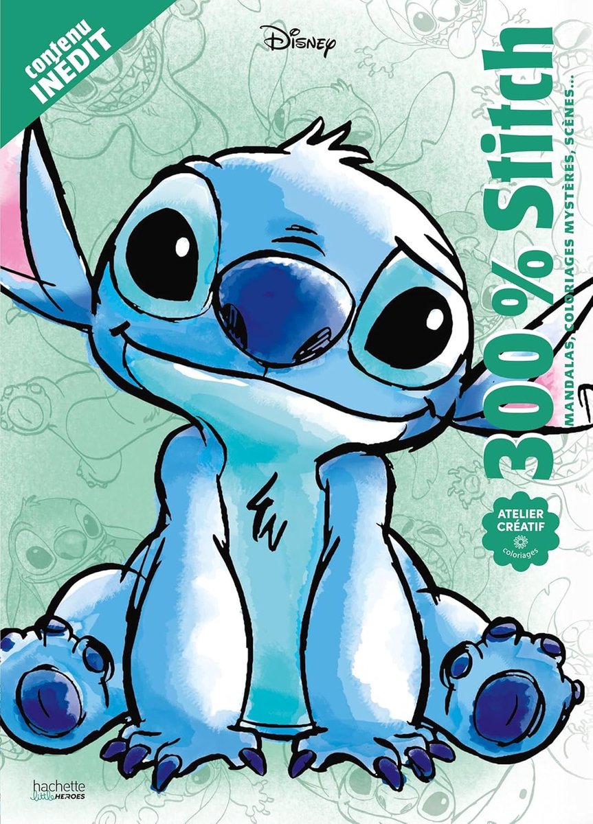 Hachette heroes 300% stitch: mandalas, coloriages mysteres, scènes - hachette - kleurboek voor volwassenen