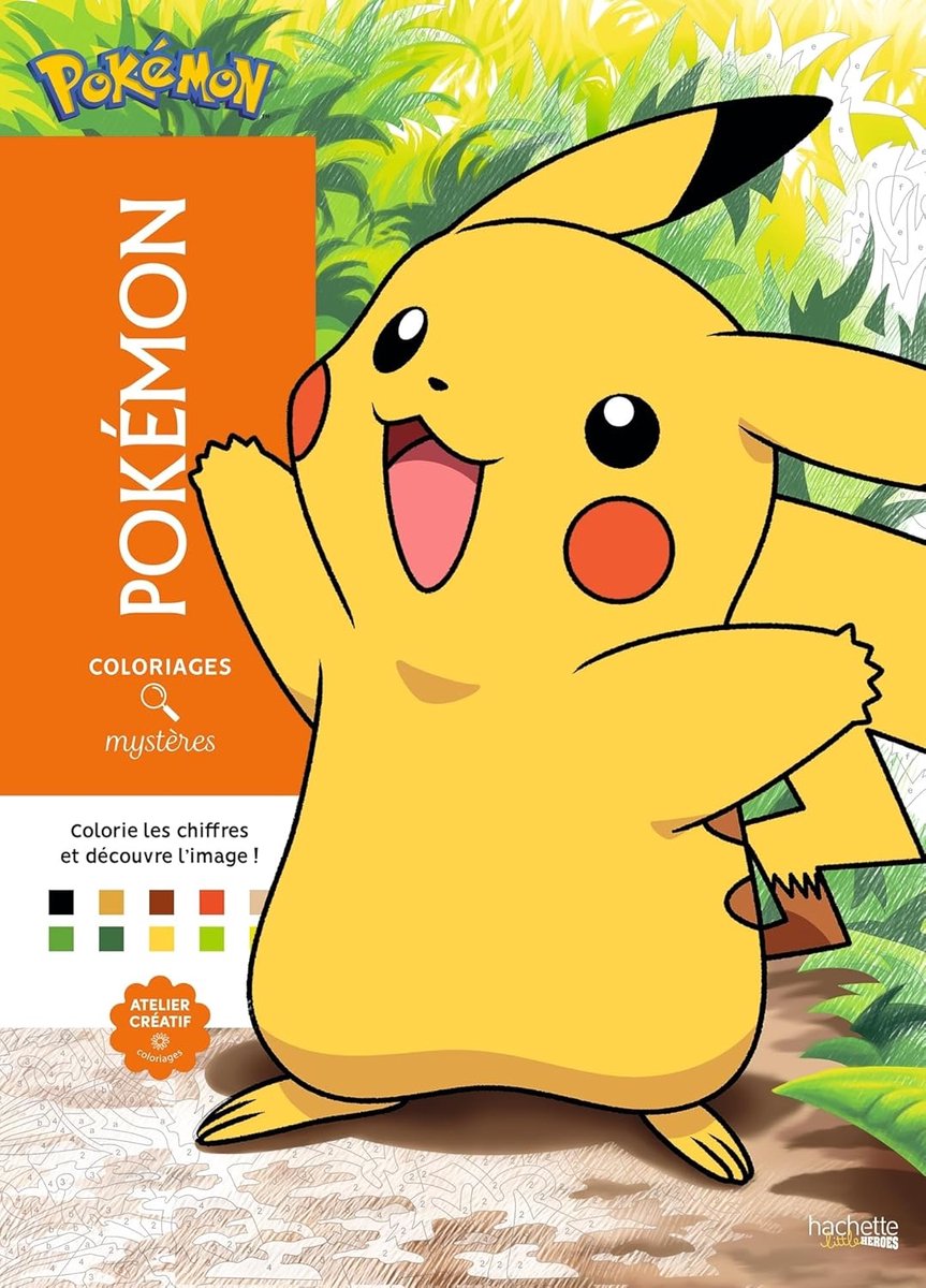 Hachette heroes coloriages mystères - pokémon - hachette - kleuren op nummer kleurboek voor volwassenen