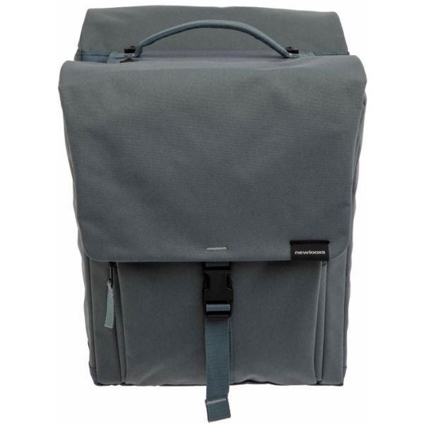Burgers - new looxs new looxs ® tulum double mik - dubbele fietstas - 100% gerecycled polyester - geschikt voor elektrische fietsen - voor mik-bagagedrager - afneembare fietstas - 32 liter - grey-green