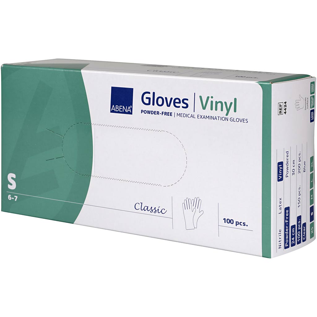 Abena poedervrije vinylhandschoenen maat small 100 stuks