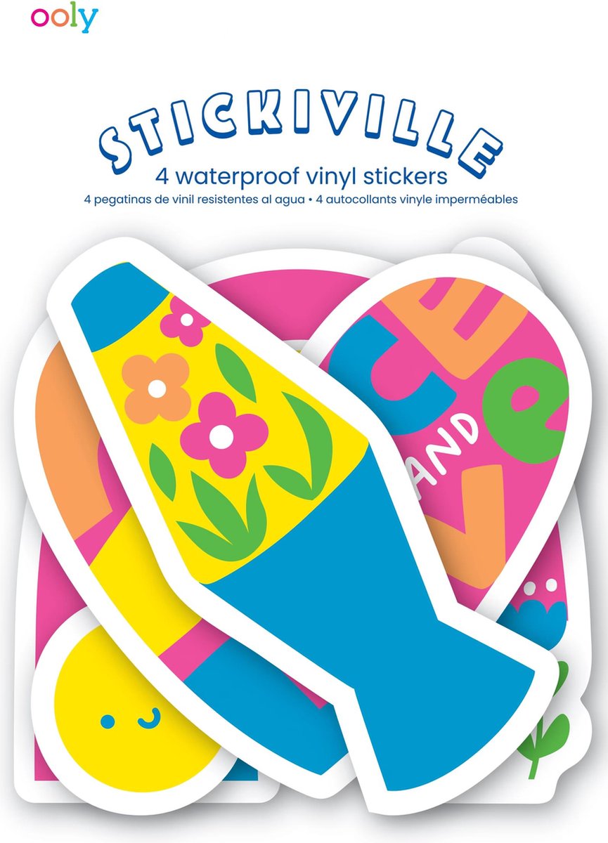 Ooly - stickiville stickers: peace love - vinyl (4 die-cut)