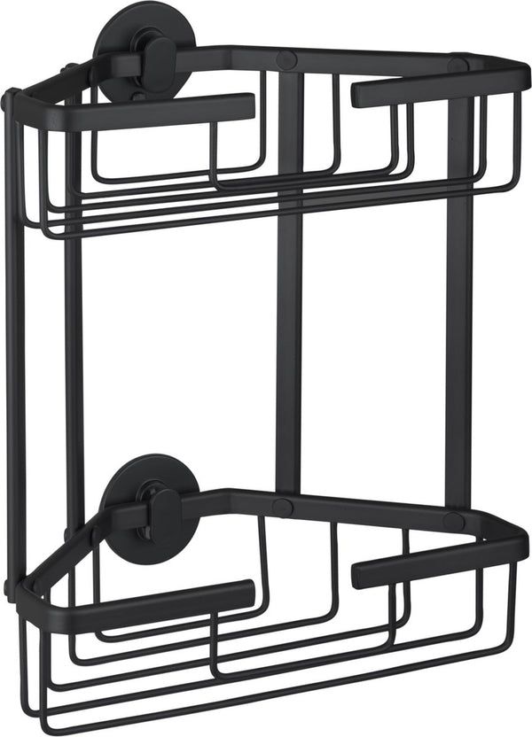 Differnz draadmand - 2-laags driehoek - zonder boren - aluminium - 28 x 13 x 30 cm - zwart