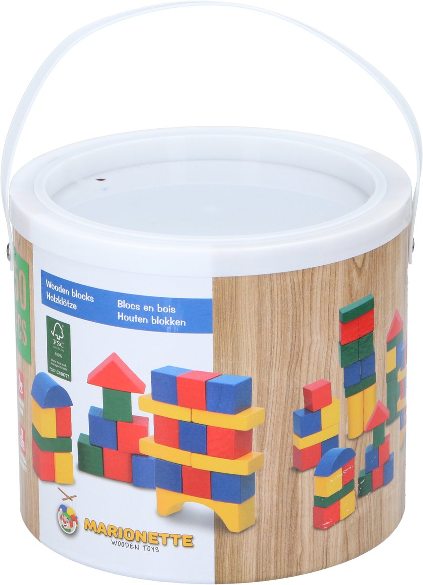 Marionette wooden toys bouw blokken (50 stuks)