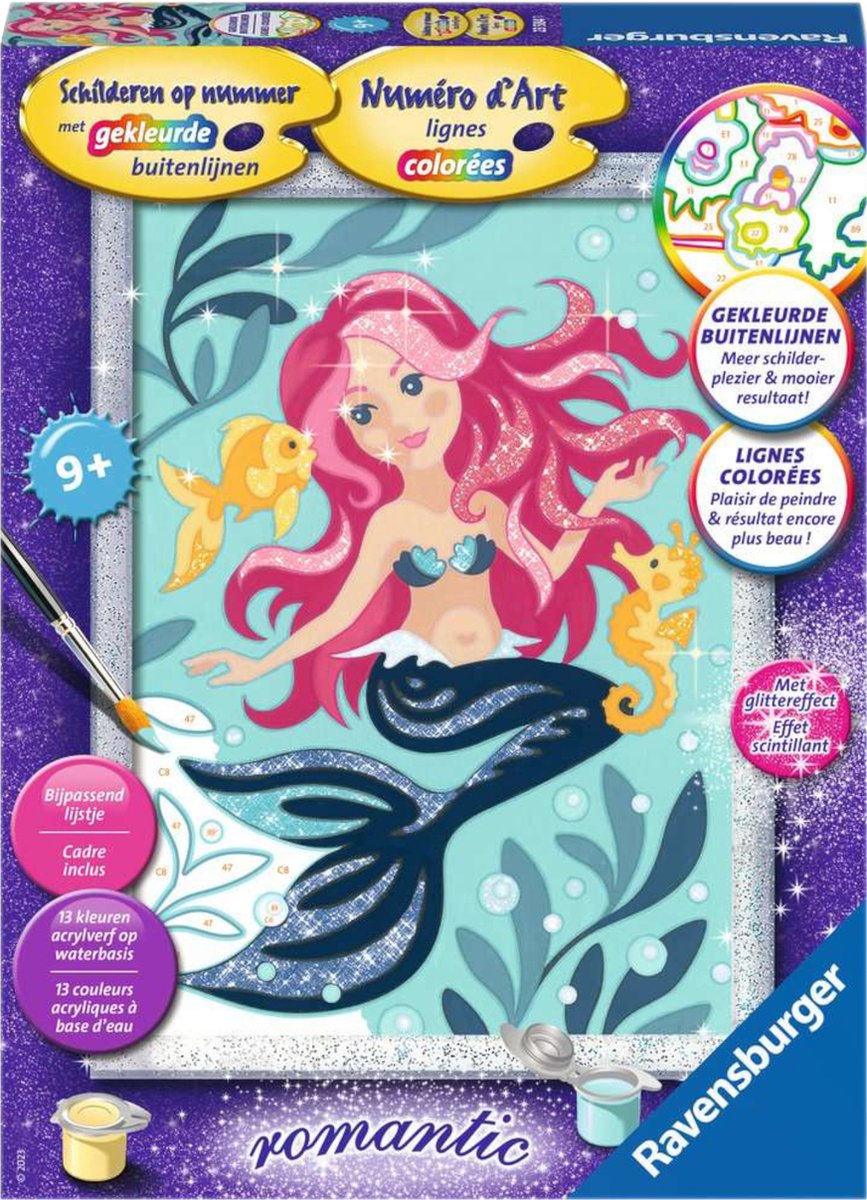 Ravensburger Paint by Numbers Mermaid Glitter
