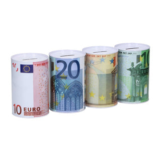 Spaarpot met eurobiljet | 4 stuks