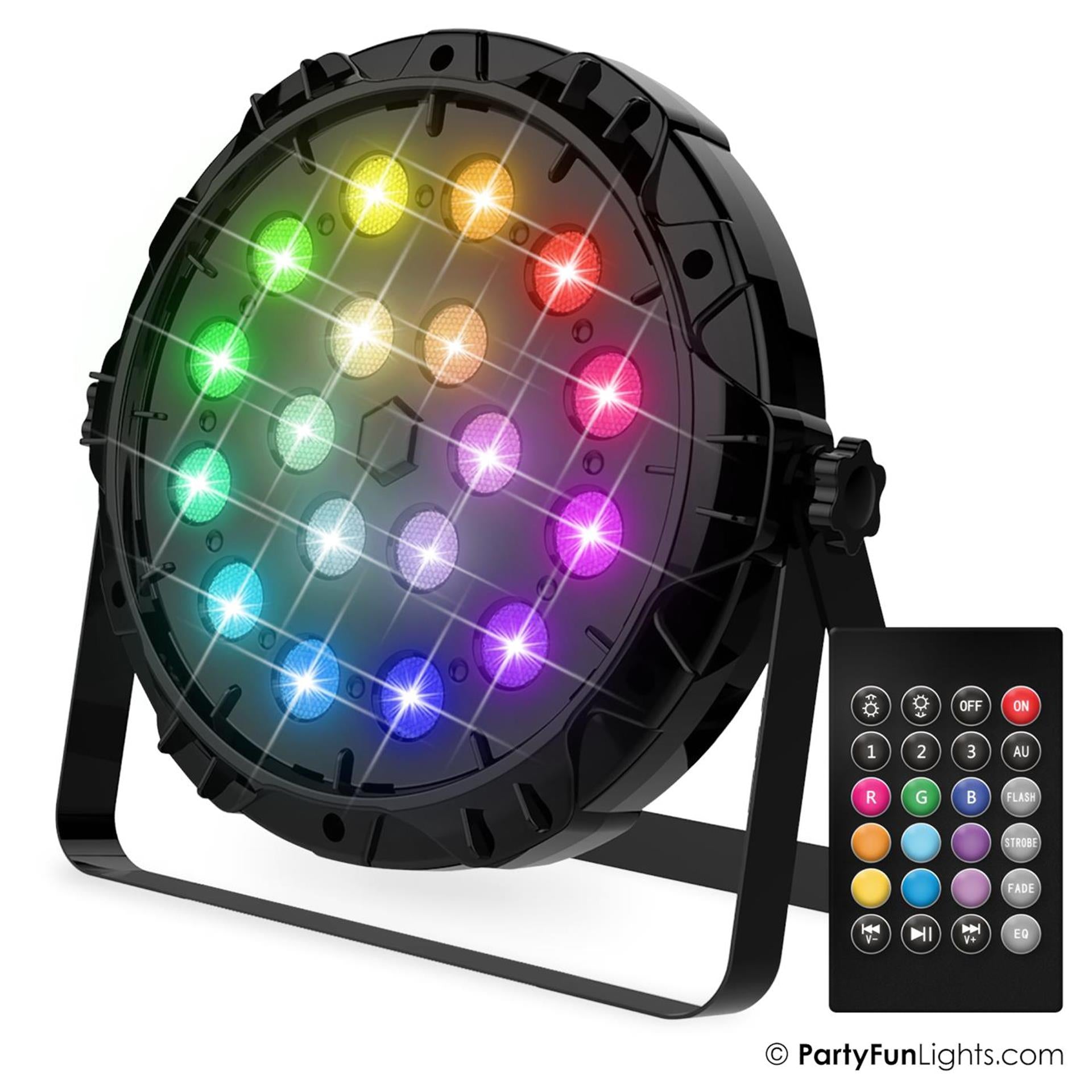 Partyfun lights disco licht 18x power leds multi colour