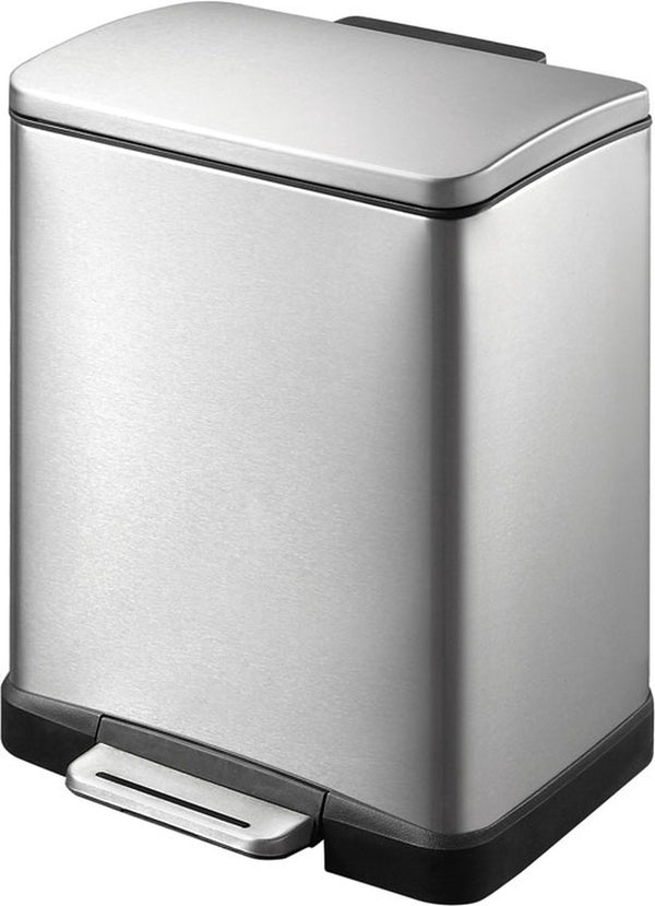 Eko - e-cube pedaalemmer 12 liter - stainless steel plastic - mat rvs - prullenbak