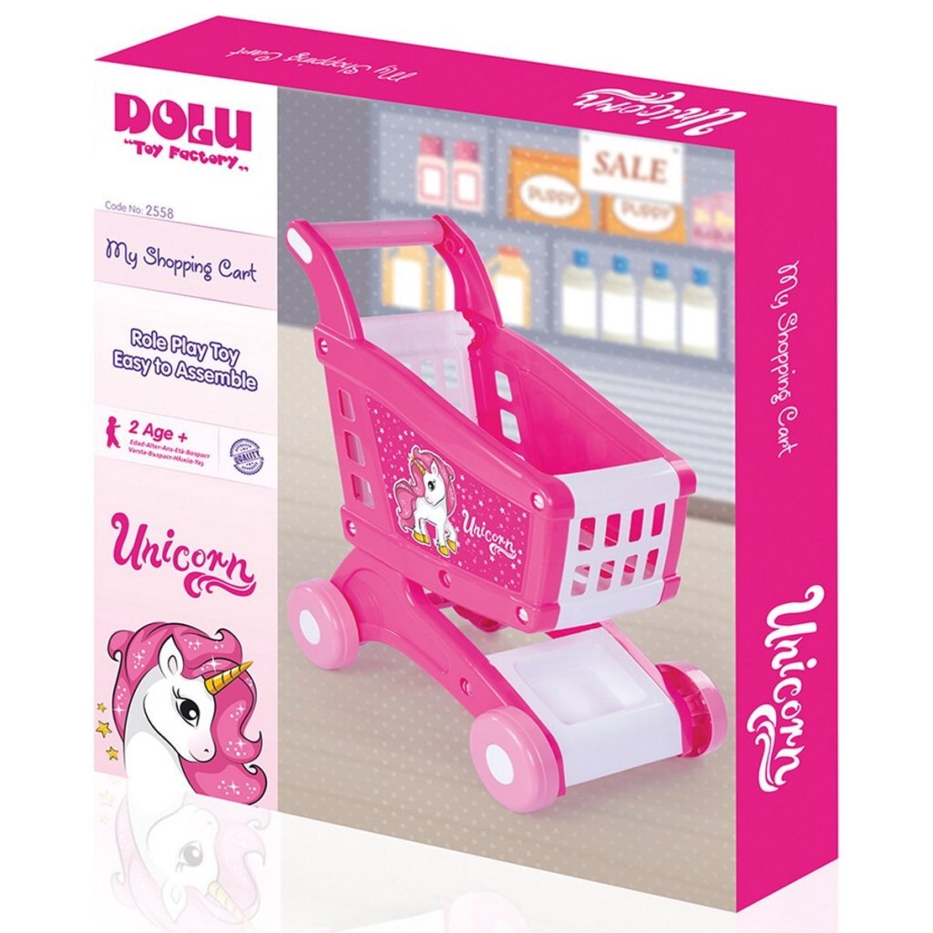 Dolu eenhoorn winkelwagen roze