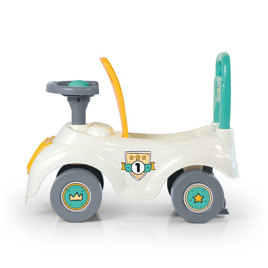 Dolu loopauto met toeter wit groen geel 47x37x20.5cm