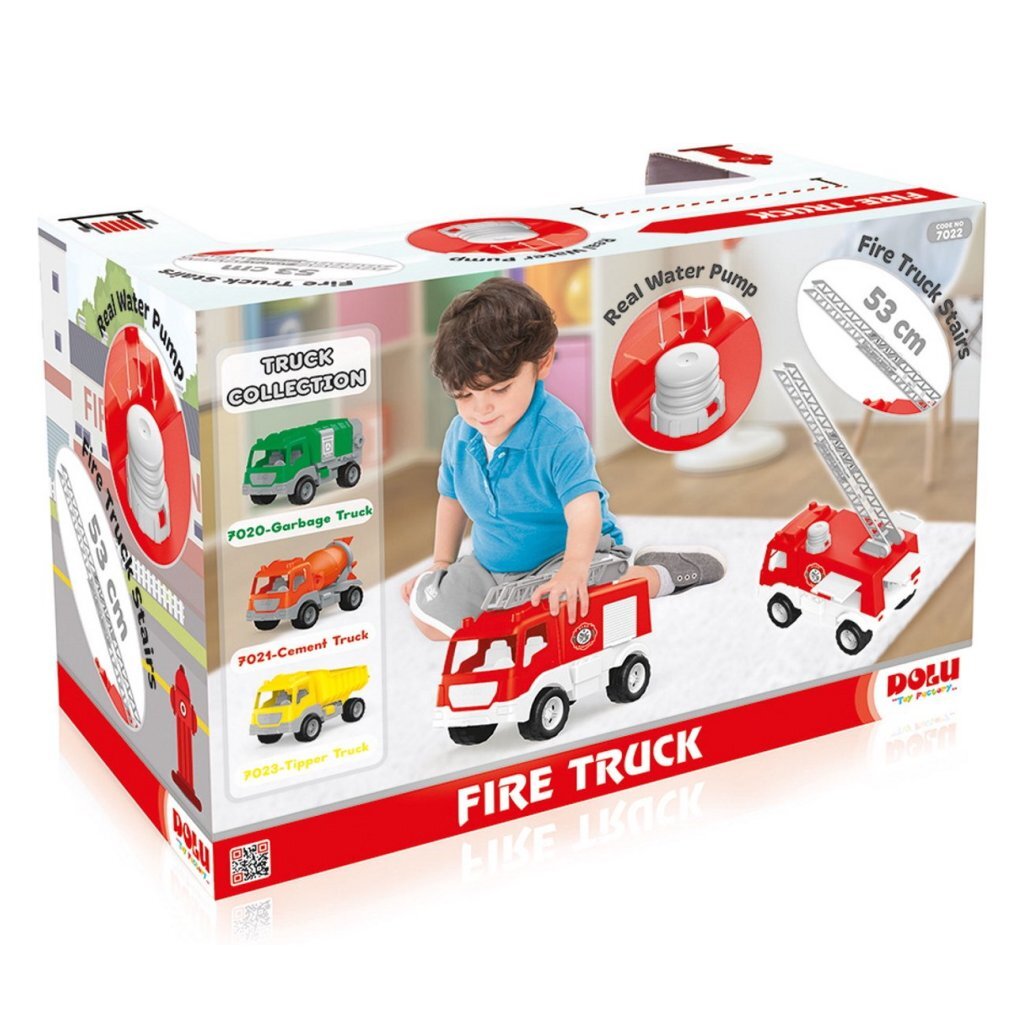 Dolu brandweerwagen rood wit