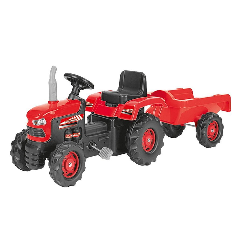 Dolu traptractor met aanhanger claxon rood zwart
