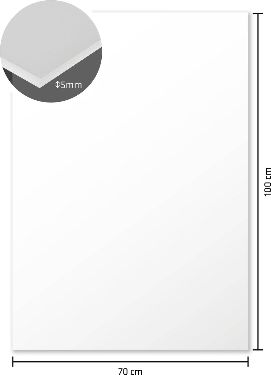 Kangaro foamboard - 70 x 100 cm - 5mm - wit - doos van 10 stuks - k-0075-006