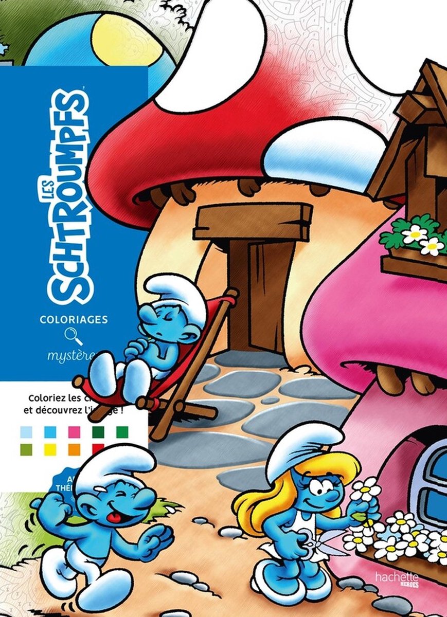 Hachette heroes coloriages mystères les schtroumpfs (smurfen) - - kleuren op nummer kleurboek voor volwassenen