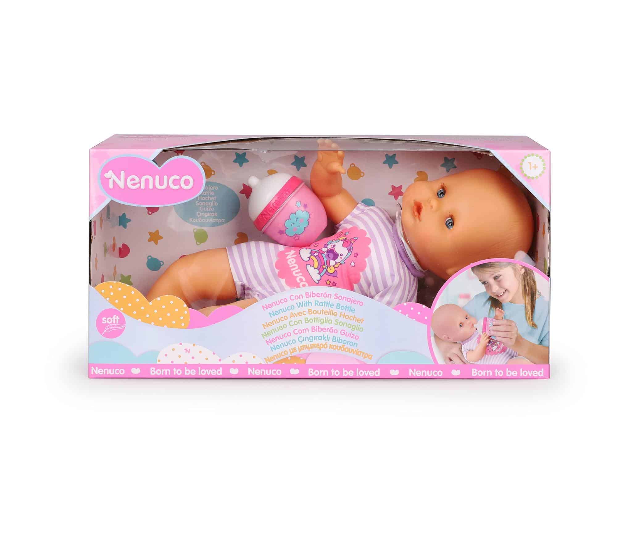 Famosa nenuco babypop met zachtje paars ongeveer 32 cm groot