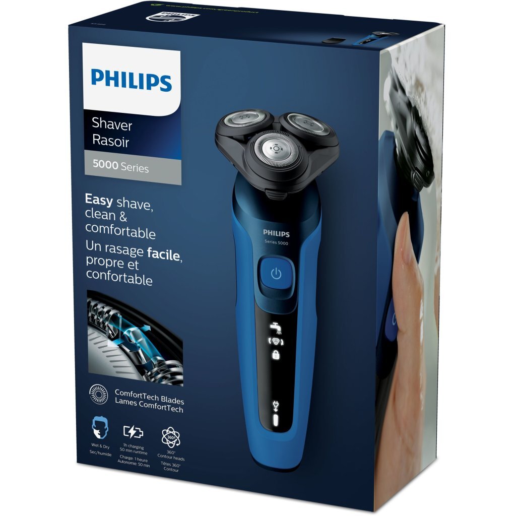 Philips s5466 17 shaver series 5000 nat droog elektrisch scheerapparaat zwart blauw