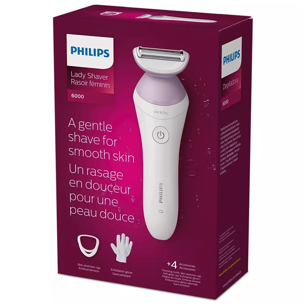 Philips brl136 00 ladyshaver series 6000 scheerapparaat wit paars