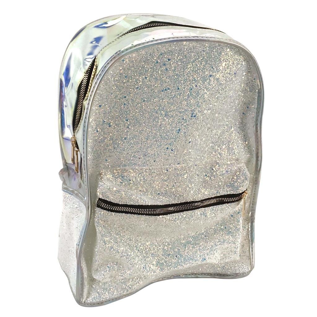 Basic glitterrugzak holografisch zilver