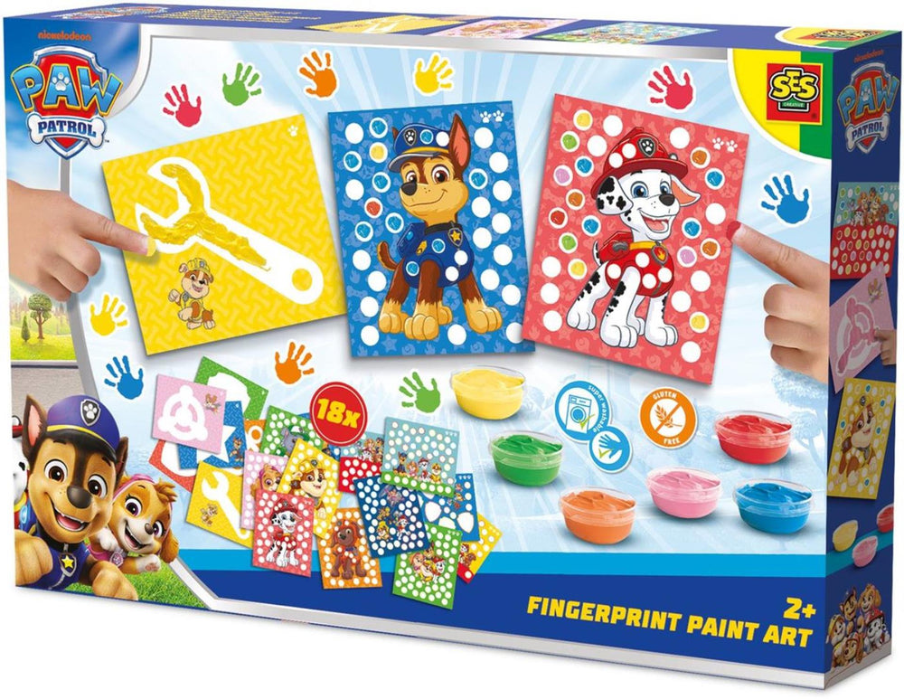 Ses paw patrol - vingerafdruk verf kunstwerk