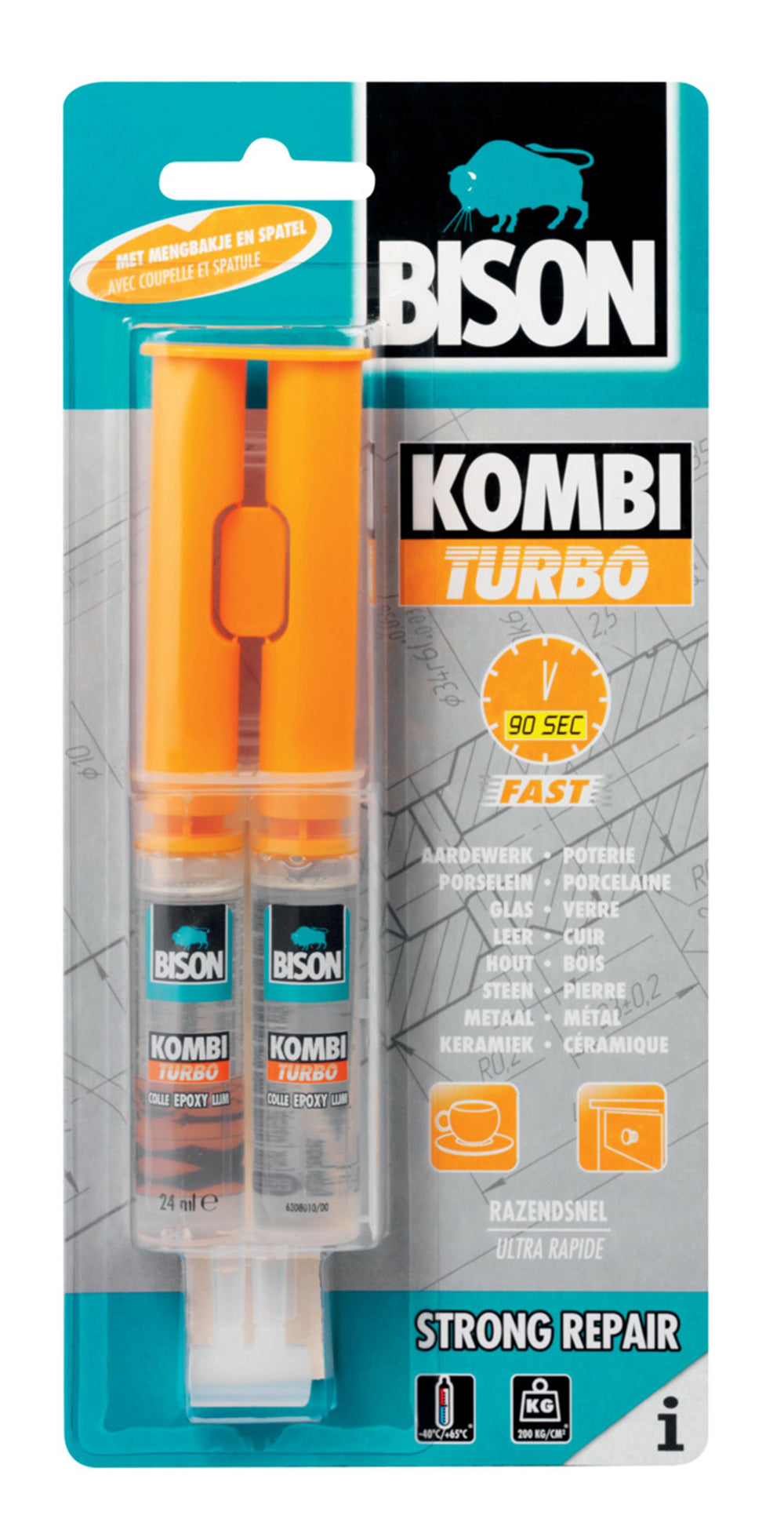 Bison 2 komponenten turbo lijm 24ml