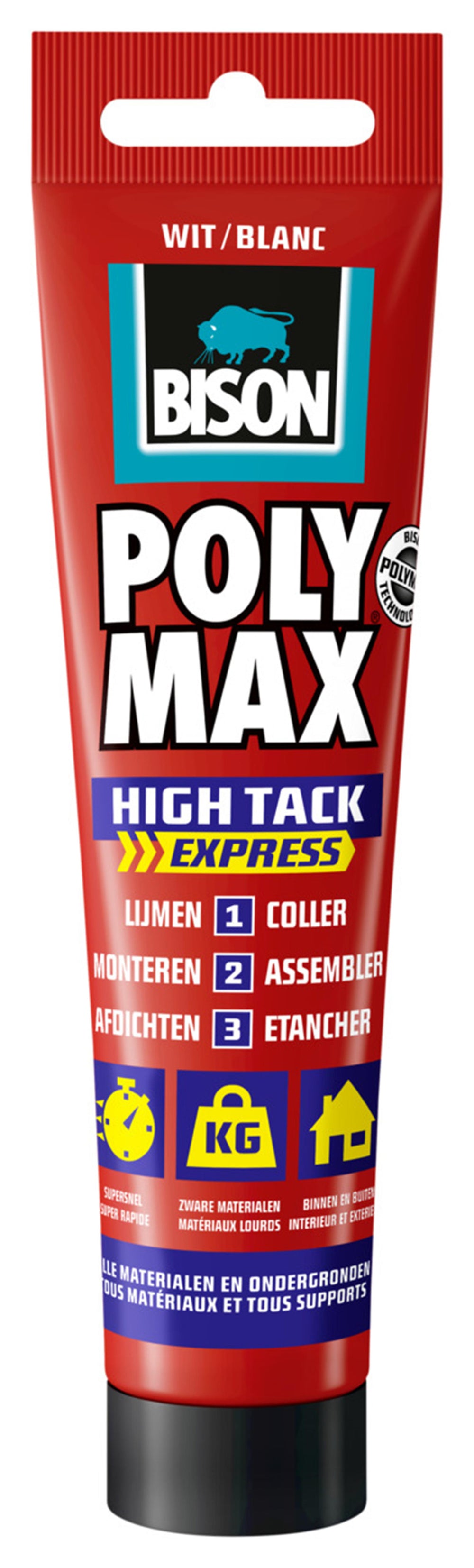 Bison polymax high tack express wit 165gr.