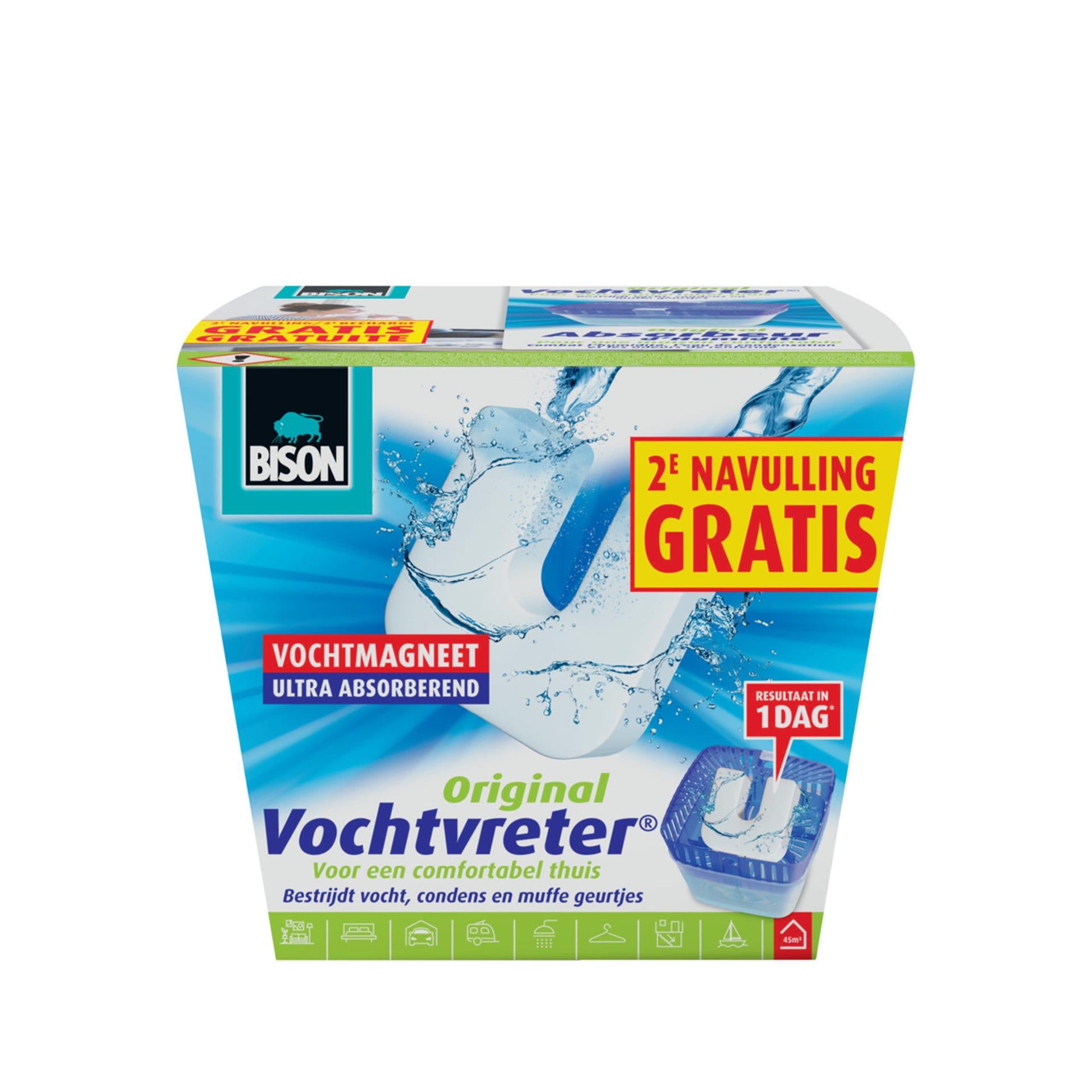 Bison vochtvreter met 2 vochtmagneten