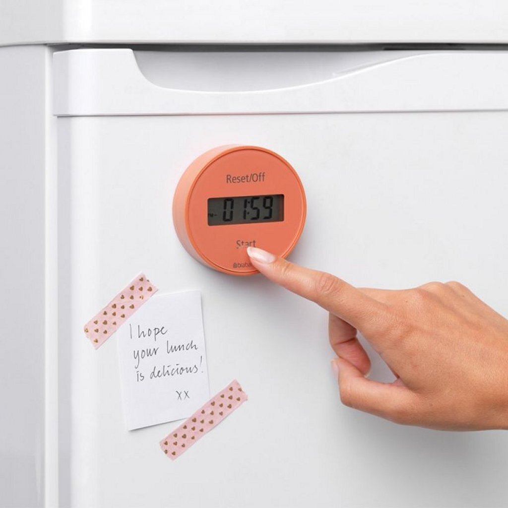 Brabantia smakelijk+ magnetische kookwekker terracotta roze