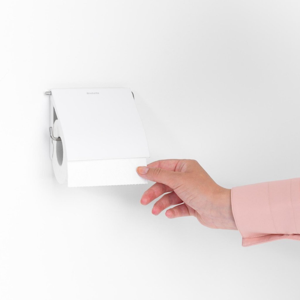 Brabantia renew toiletrolhouder met klep - wit