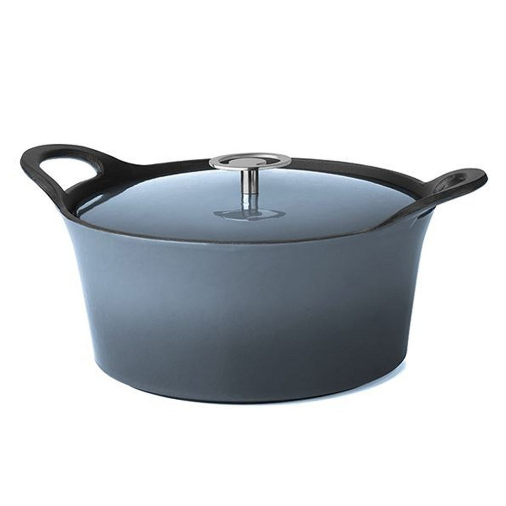 Cuisinox volcan gietijzeren braadpan 24 cm 3,4l denimblauw geëmailleerd