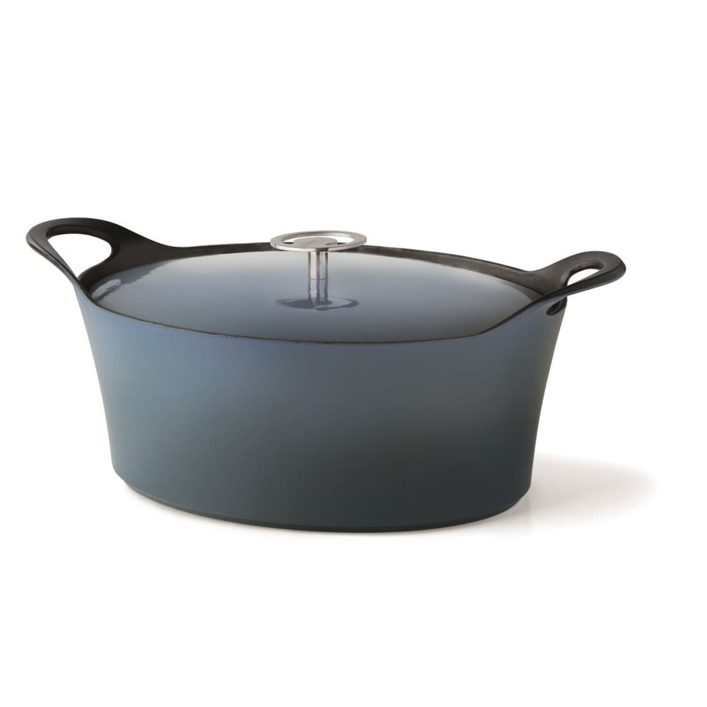 Cuisinox volcan gietijzeren braadpan 29 cm denimblauw