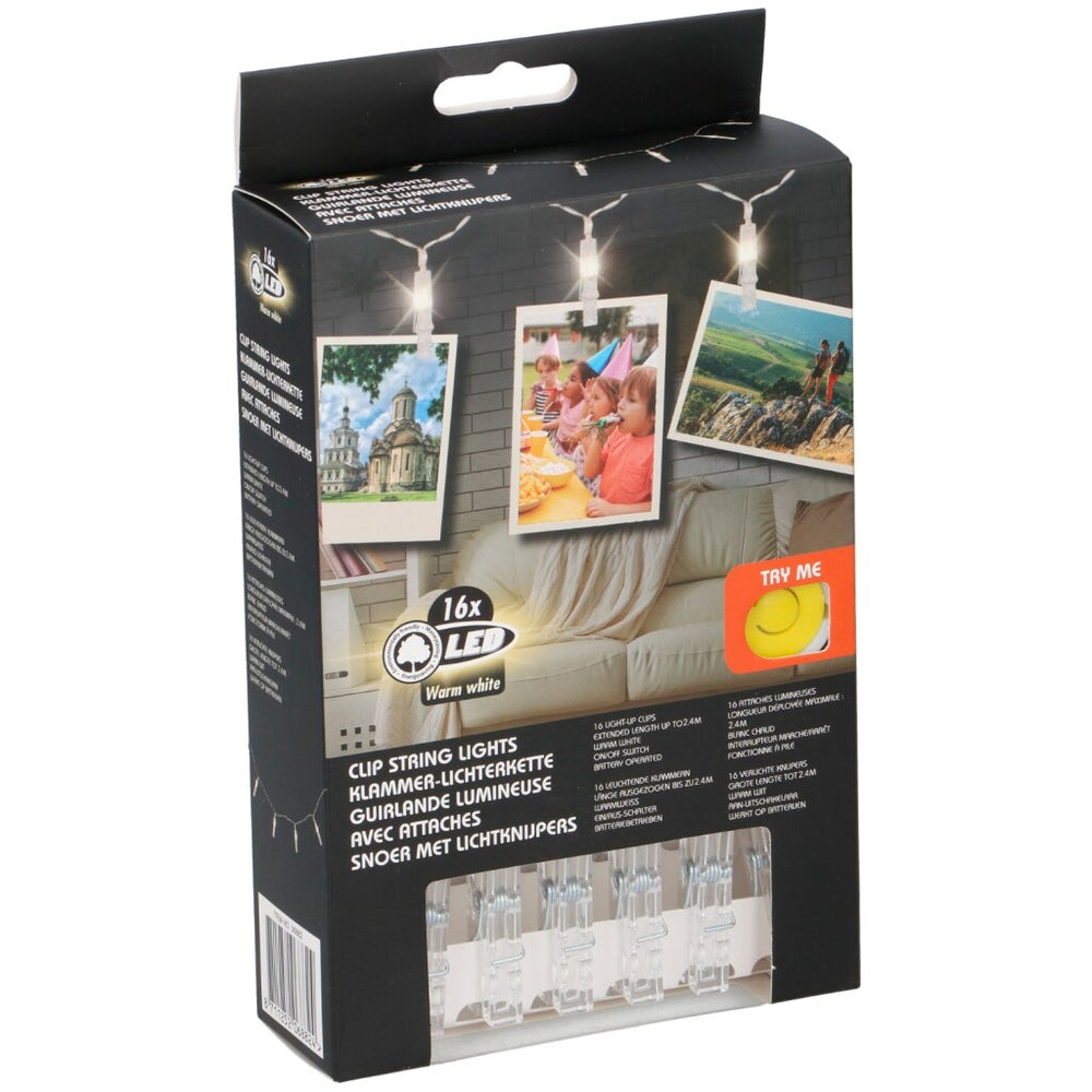 Basis Lichtsnoer met Knippers en 16 LED Lichten, 2M