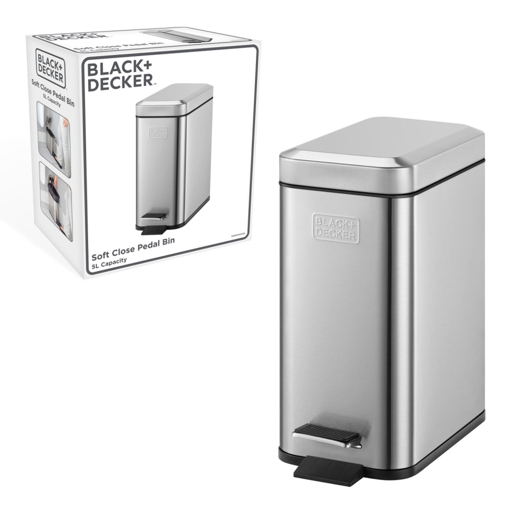 Black decker pedaalemmer 5l rvs zwart